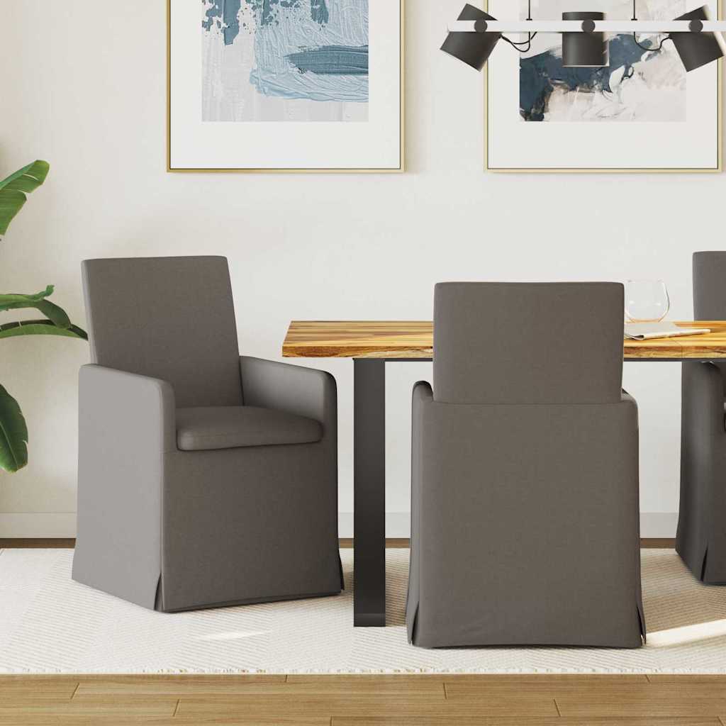Sillas de comedor 2 pcs Gris claro 57 x 67 x 95 cm Lino