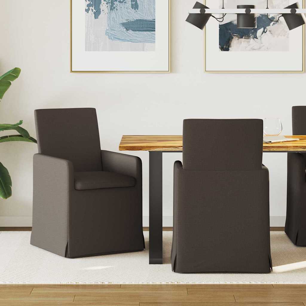 Dining Chairs 2 pcs Light Grey 57 x 67 x 95 cm Linen
