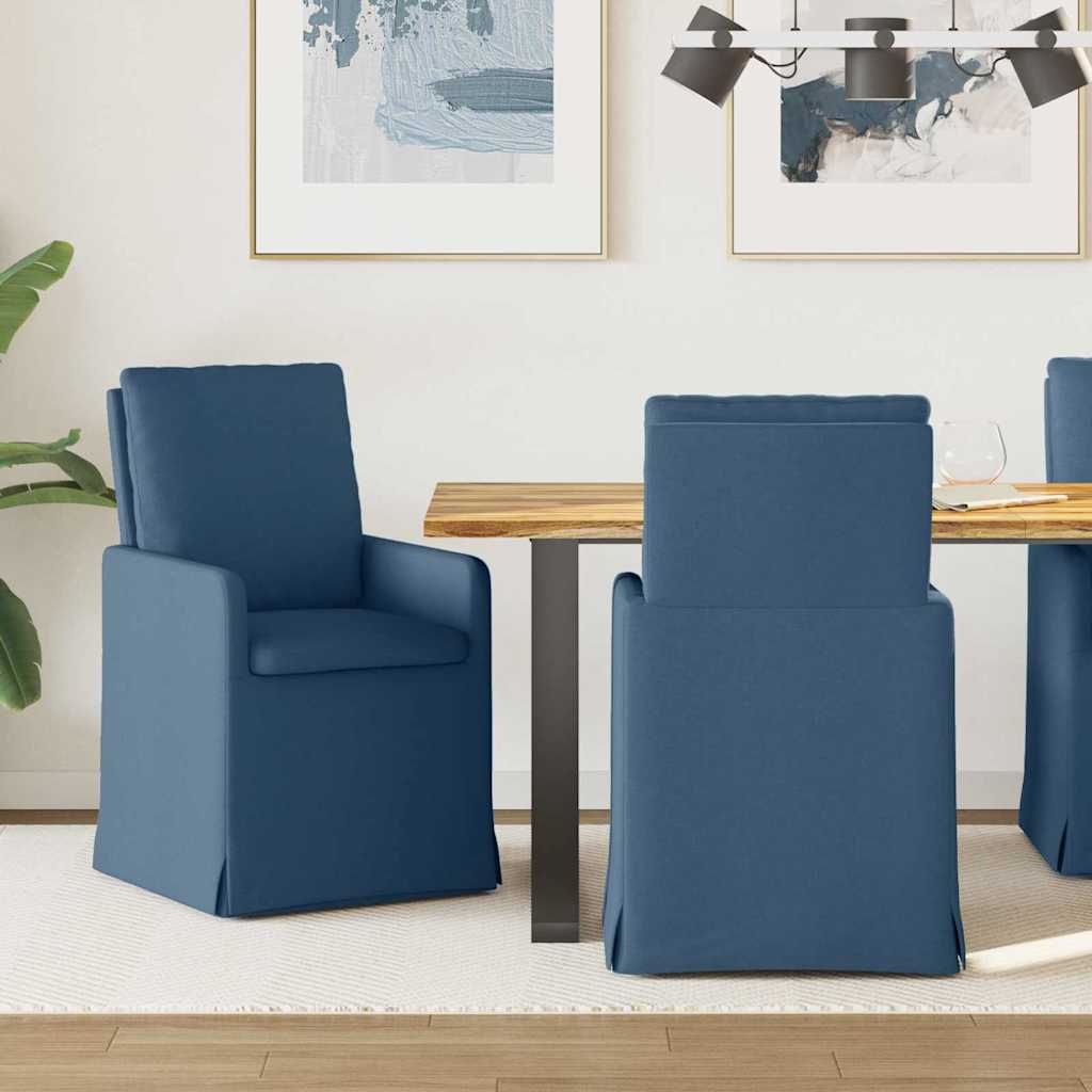 Sillas de comedor 2 pcs Azul 57 x 67 x 98 cm tela