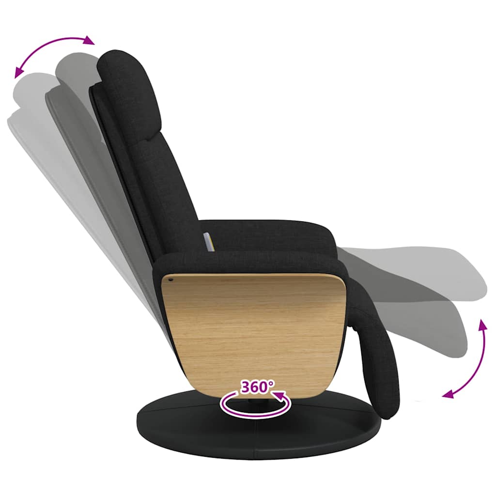 Silla de masajes reclinable Negro 79 x 87 x 104,5 cm tela