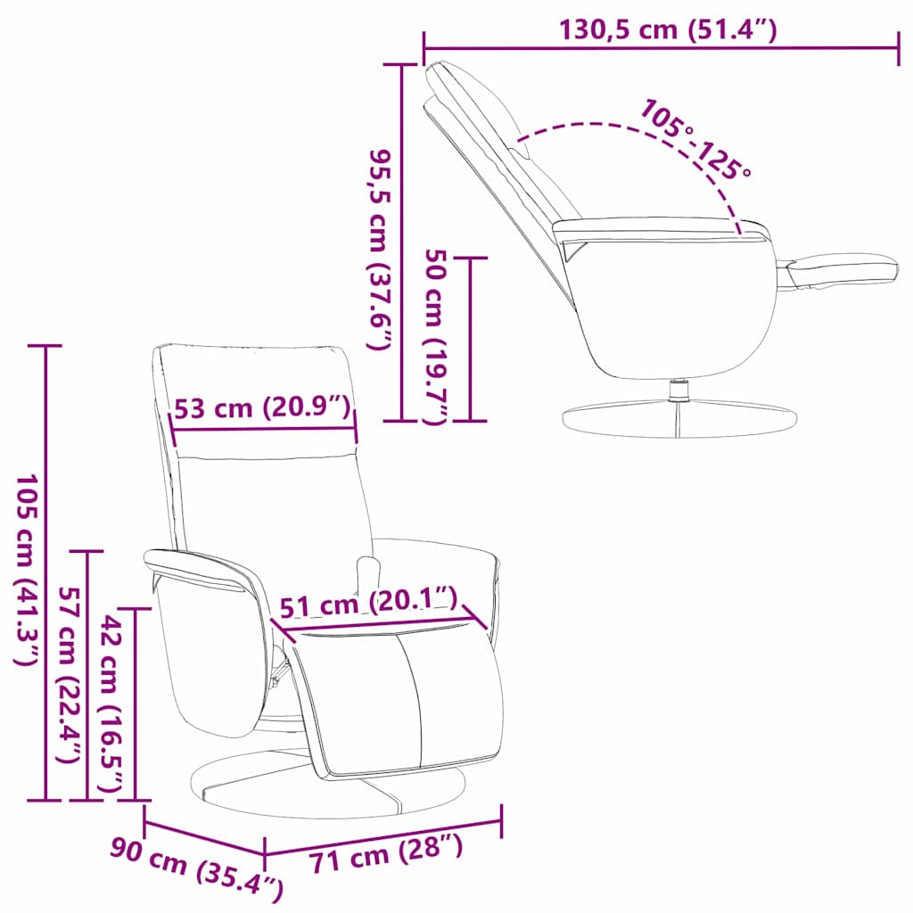 Silla de masajes reclinable 71 x 90 x 105 cm Cuero sintético