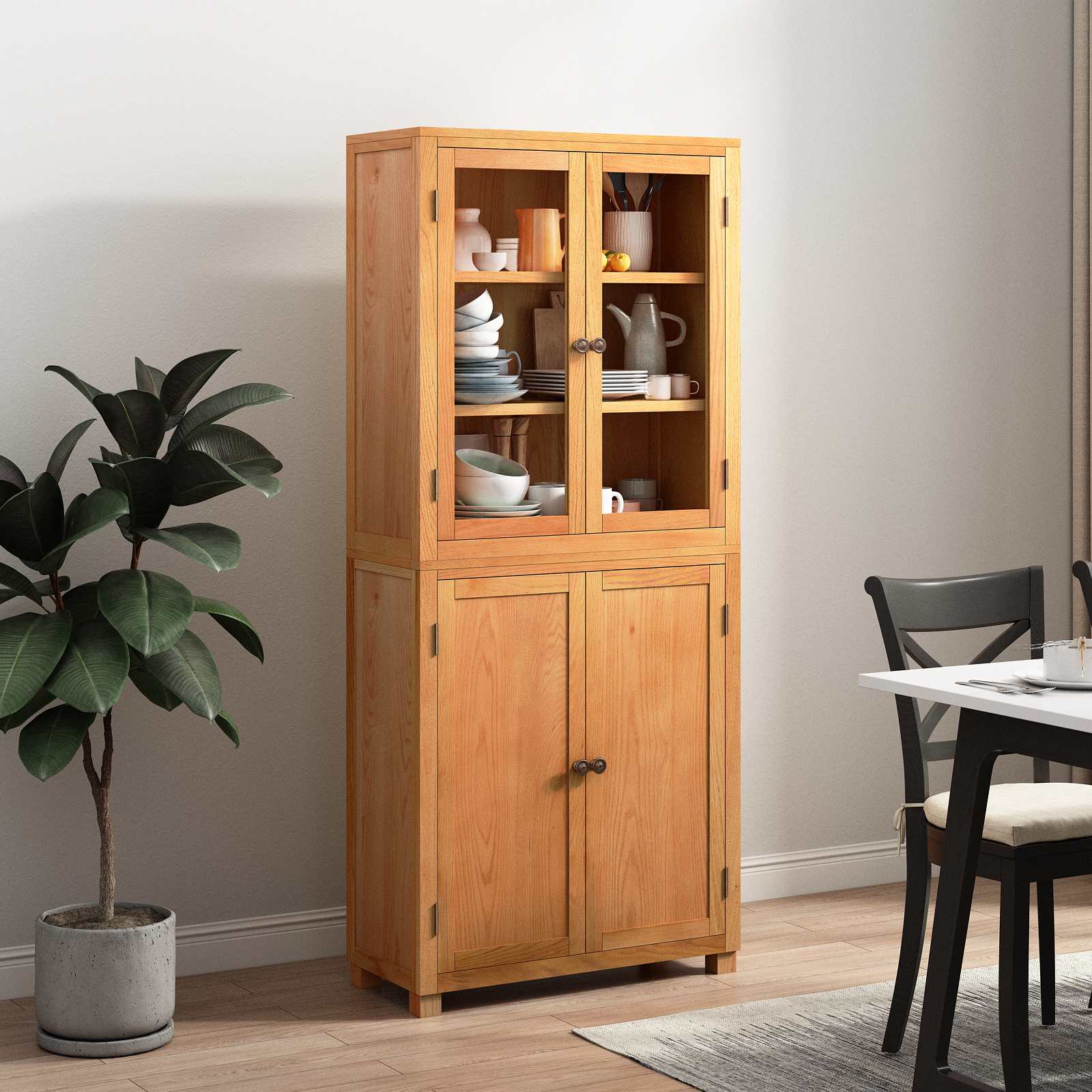 Conjunto de Muebles de Almacenaje con estante 2 pcs Natural