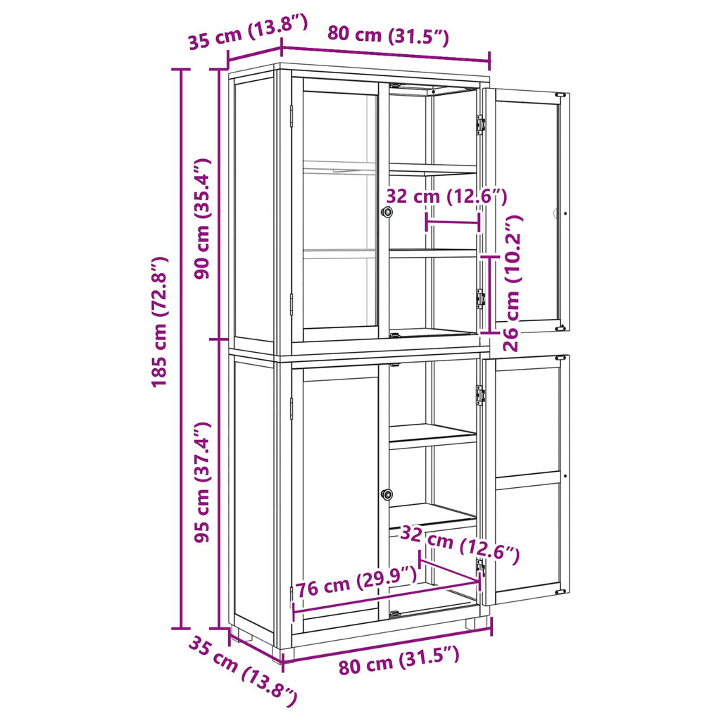 Conjunto de Muebles de Almacenaje con estante 2 pcs Natural