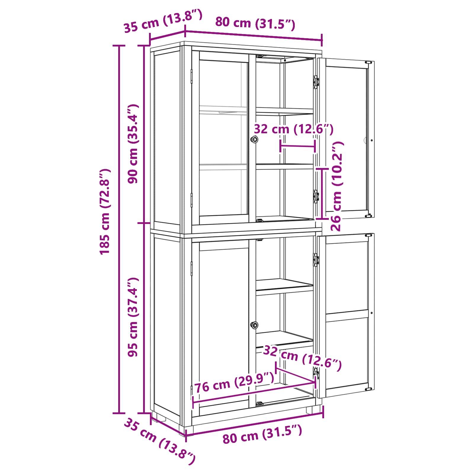 Conjunto de Muebles de Almacenaje con estante 2 pcs Natural