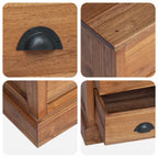 Mesita de Noche Natural 40 x 30 x 50 cm Madera de teca maciza