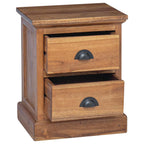 Mesita de Noche Natural 40 x 30 x 50 cm Madera de teca maciza