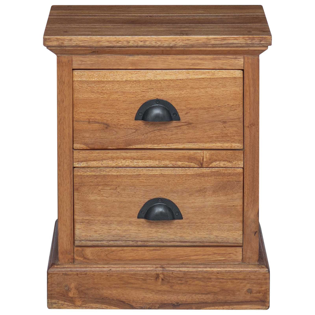 Mesita de Noche Natural 40 x 30 x 50 cm Madera de teca maciza