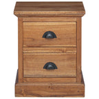 Mesita de Noche Natural 40 x 30 x 50 cm Madera de teca maciza