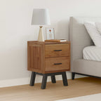 Mesita de Noche Natural 40 x 35 x 55 cm Madera de teca maciza