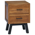 Mesita de Noche Natural 40 x 35 x 55 cm Madera de teca maciza