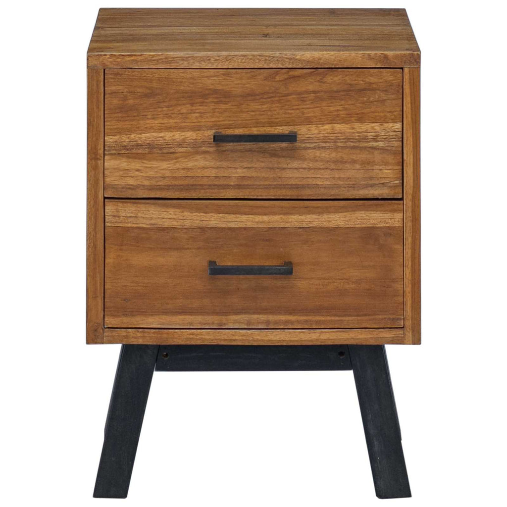 Mesita de Noche Natural 40 x 35 x 55 cm Madera de teca maciza