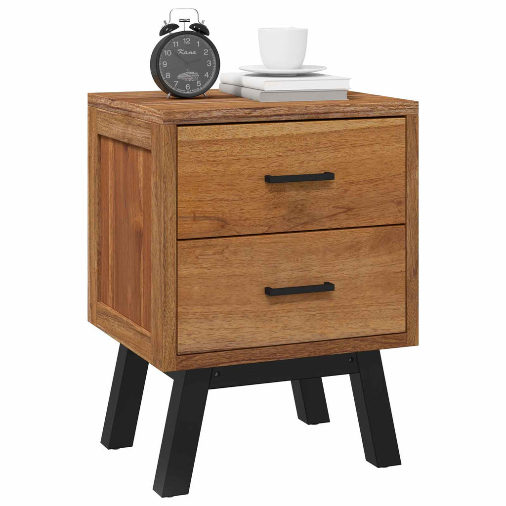 Mesita de Noche Natural 40 x 35 x 55 cm Madera de teca maciza