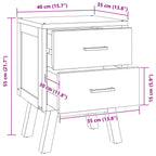 Mesita de Noche Natural 40 x 35 x 55 cm Madera de teca maciza
