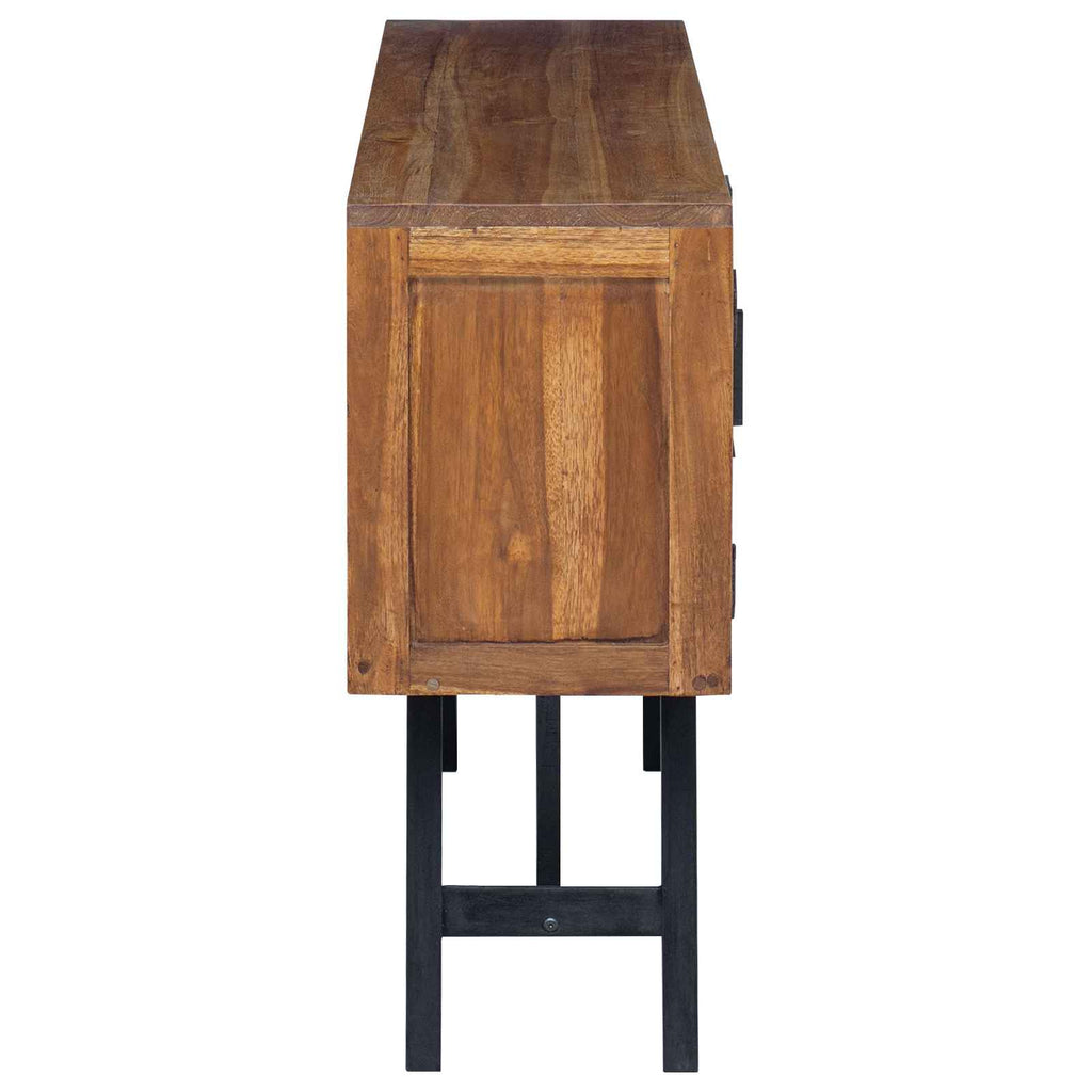 Soporte de TV Natural 110 x 30 x 75 cm Madera de teca maciza