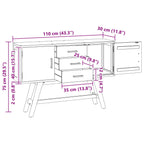 Soporte de TV Natural 110 x 30 x 75 cm Madera de teca maciza