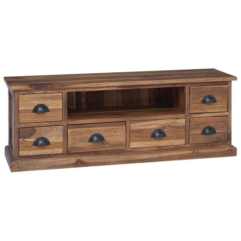 Soporte de TV Natural 110 x 30 x 40 cm Madera de teca maciza