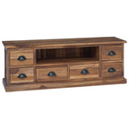 Soporte de TV Natural 110 x 30 x 40 cm Madera de teca maciza
