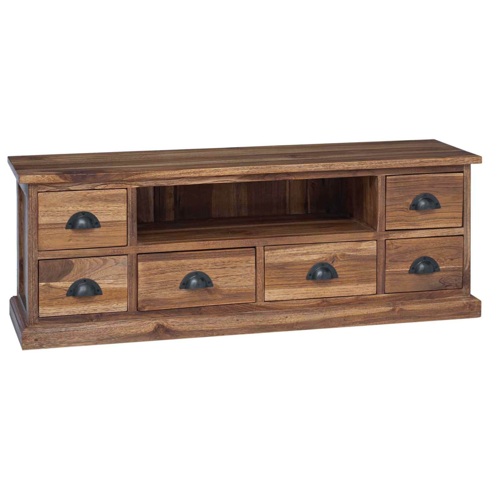 Soporte de TV Natural 110 x 30 x 40 cm Madera de teca maciza