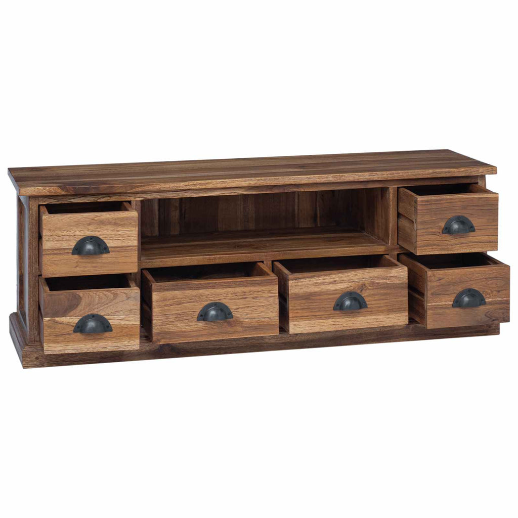 Soporte de TV Natural 110 x 30 x 40 cm Madera de teca maciza
