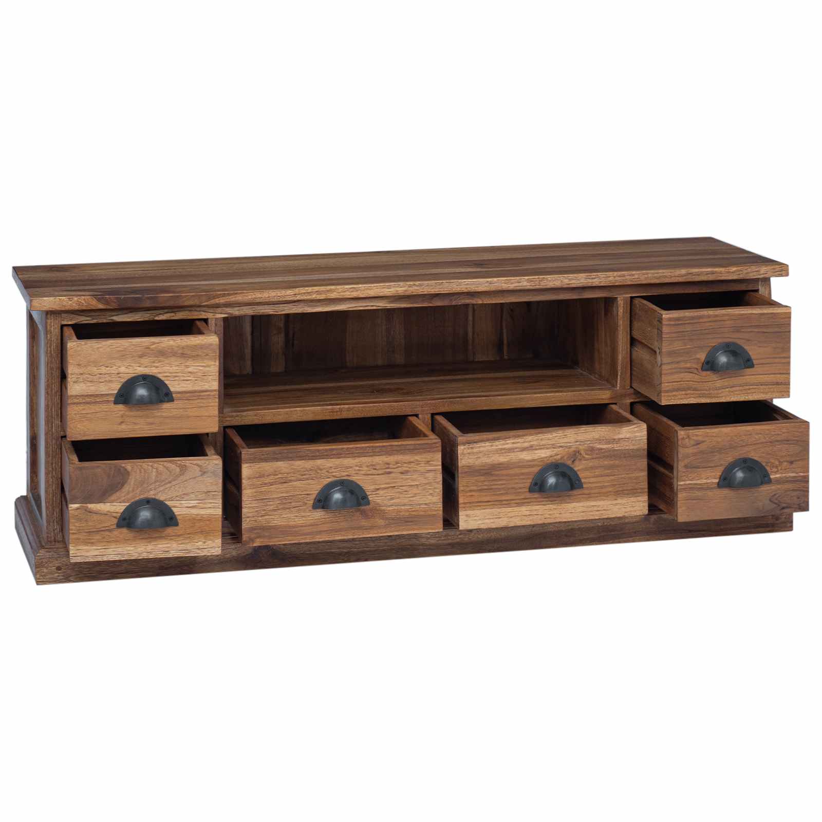 Soporte de TV Natural 110 x 30 x 40 cm Madera de teca maciza