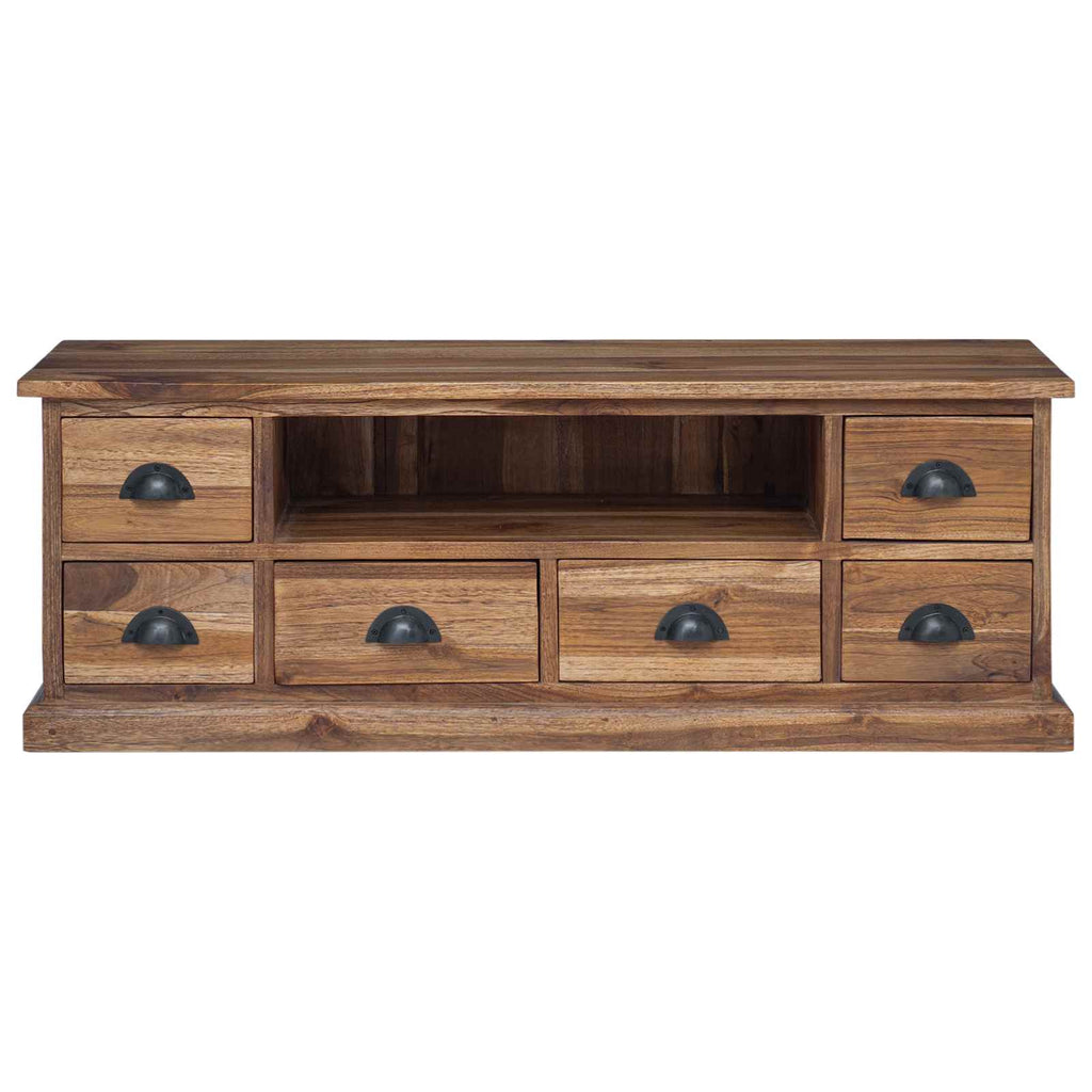 Soporte de TV Natural 110 x 30 x 40 cm Madera de teca maciza