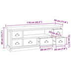 Soporte de TV Natural 110 x 30 x 40 cm Madera de teca maciza