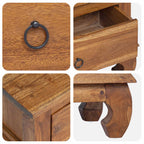 Soporte de TV Natural 110 x 35 x 40 cm Madera de teca maciza