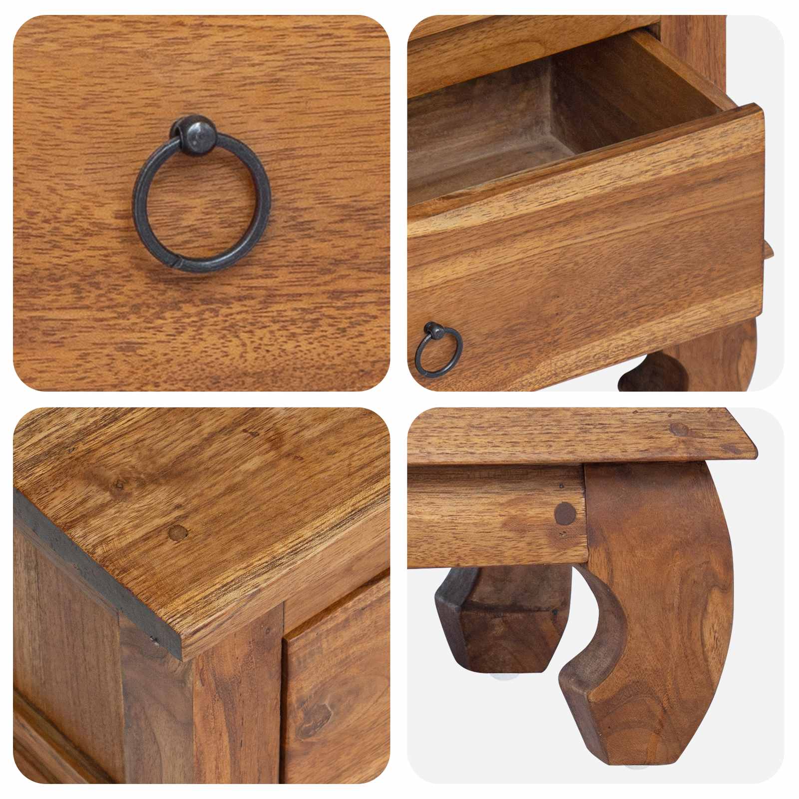 Soporte de TV Natural 110 x 35 x 40 cm Madera de teca maciza