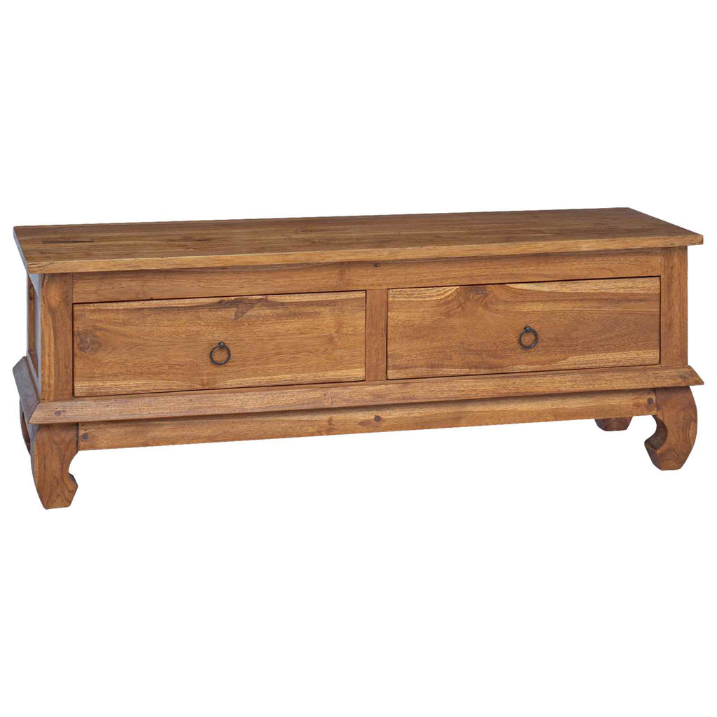 Soporte de TV Natural 110 x 35 x 40 cm Madera de teca maciza