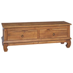 Soporte de TV Natural 110 x 35 x 40 cm Madera de teca maciza