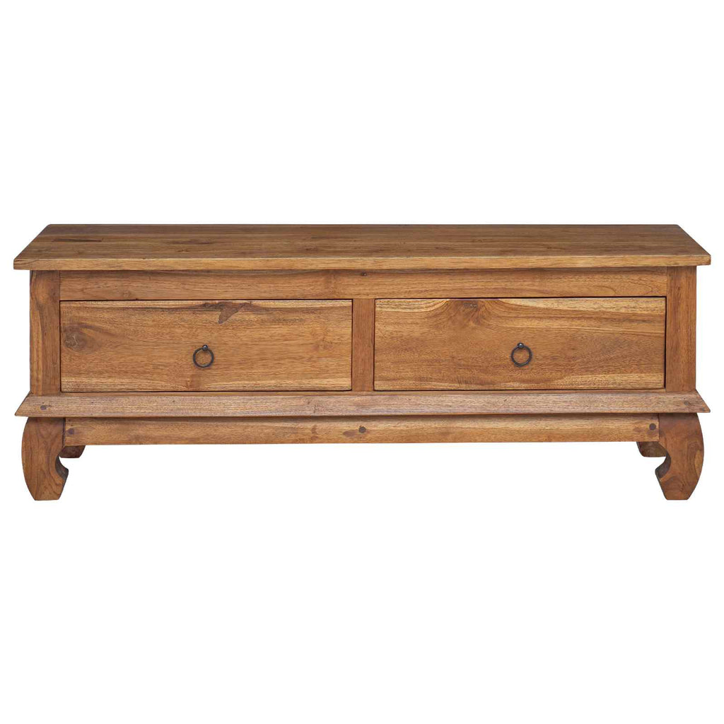 Soporte de TV Natural 110 x 35 x 40 cm Madera de teca maciza