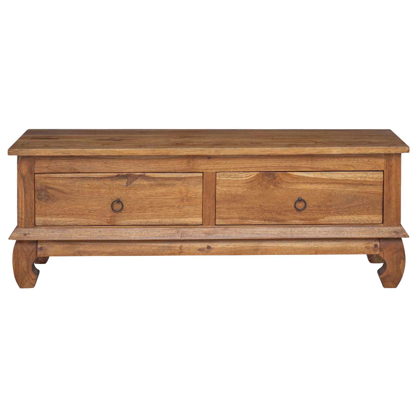 Soporte de TV Natural 110 x 35 x 40 cm Madera de teca maciza
