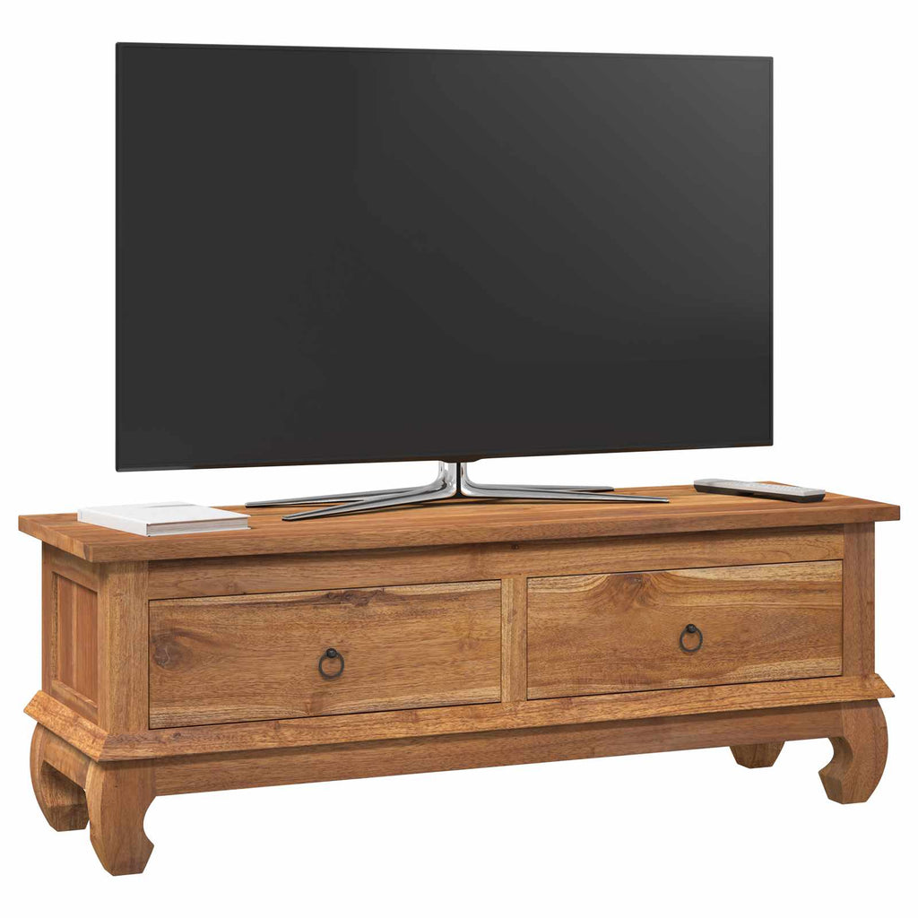 Soporte de TV Natural 110 x 35 x 40 cm Madera de teca maciza