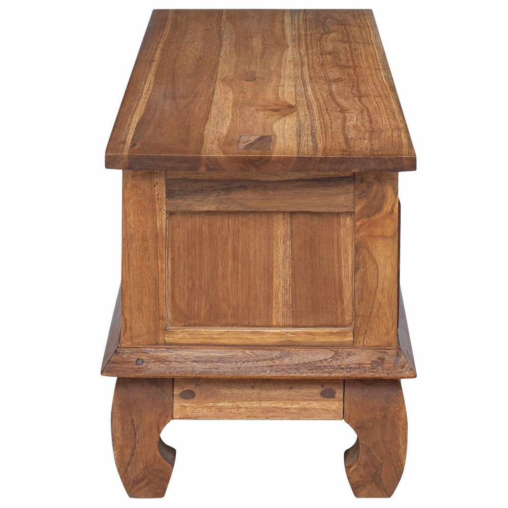 Soporte de TV Natural 110 x 35 x 40 cm Madera de teca maciza
