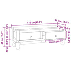 Soporte de TV Natural 110 x 35 x 40 cm Madera de teca maciza
