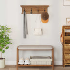 Perchero montado en pared Natural 70 x 10 x 20 cm