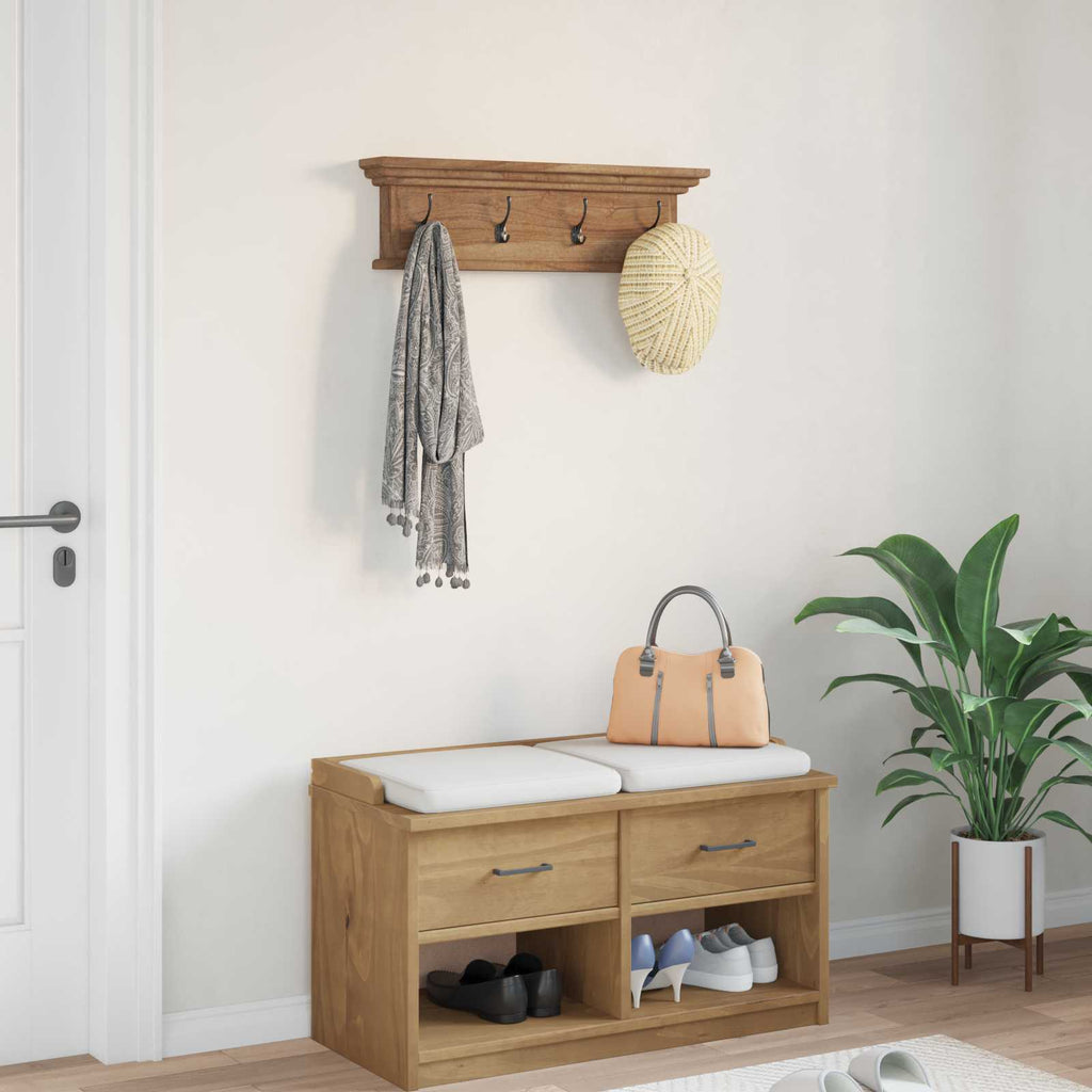 Perchero montado en pared Natural 70 x 10 x 20 cm
