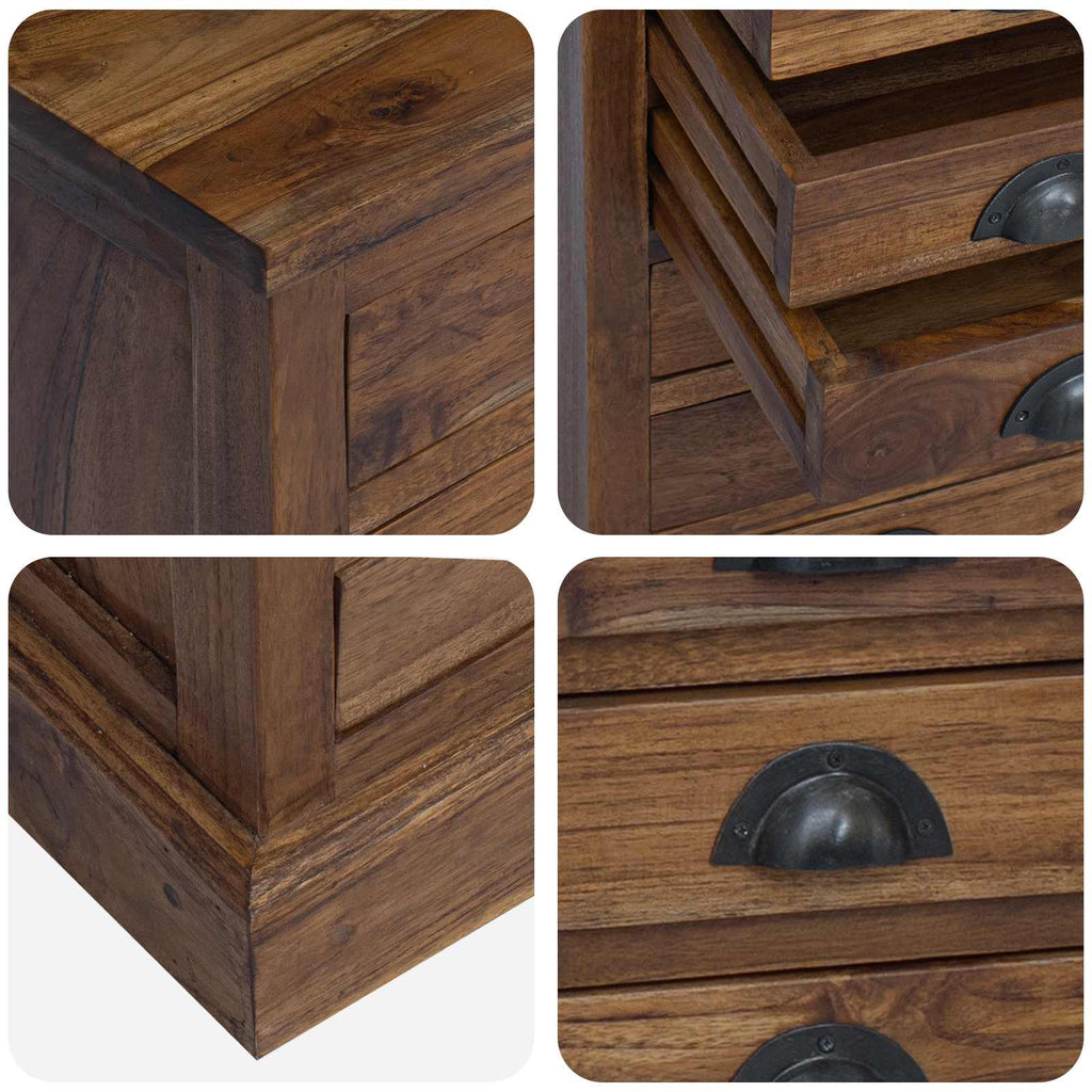 Cajonera Natural 35 x 30 x 110 cm Madera de teca maciza