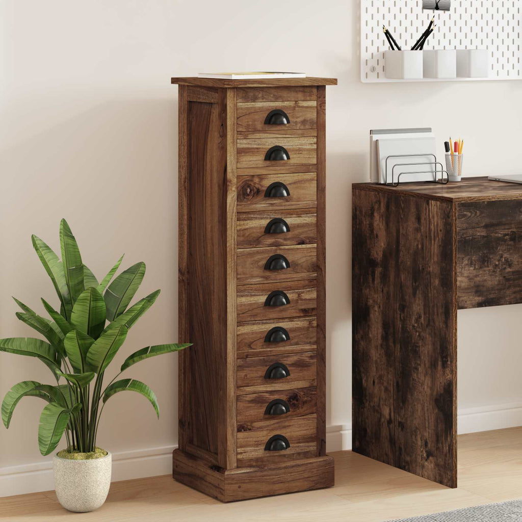 Cajonera Natural 35 x 30 x 110 cm Madera de teca maciza
