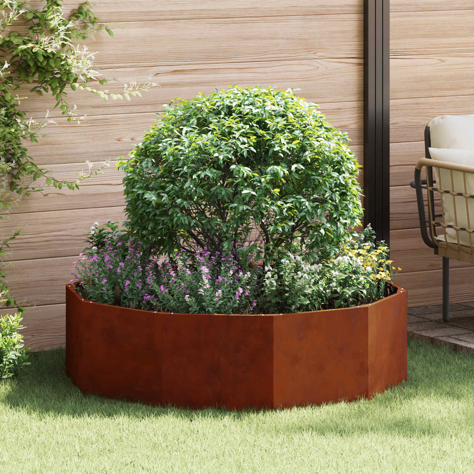 Jardinera 120 x 120 x 35 cm Acero