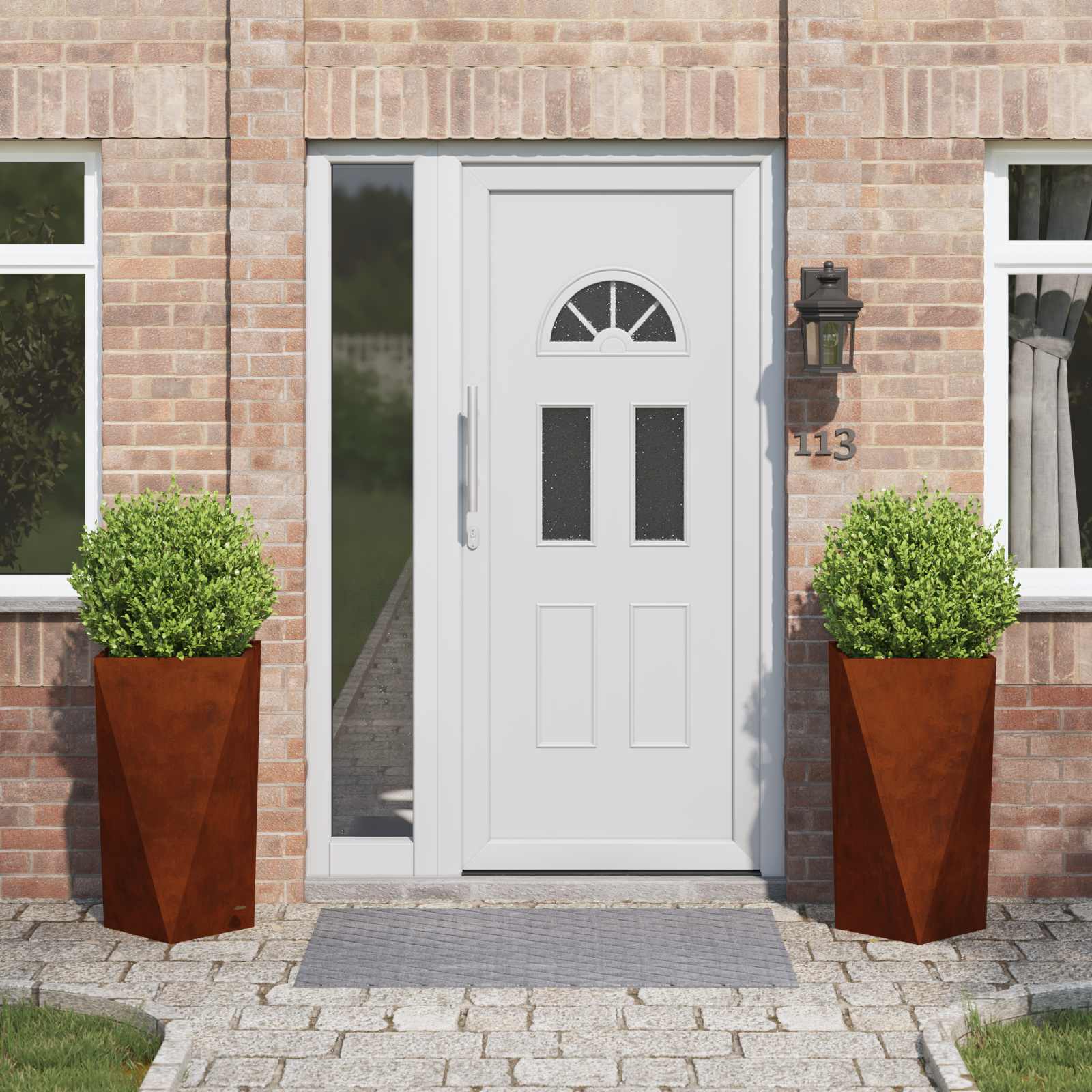 Jardinera 2 pcs 30 x 30 x 30 cm Acero