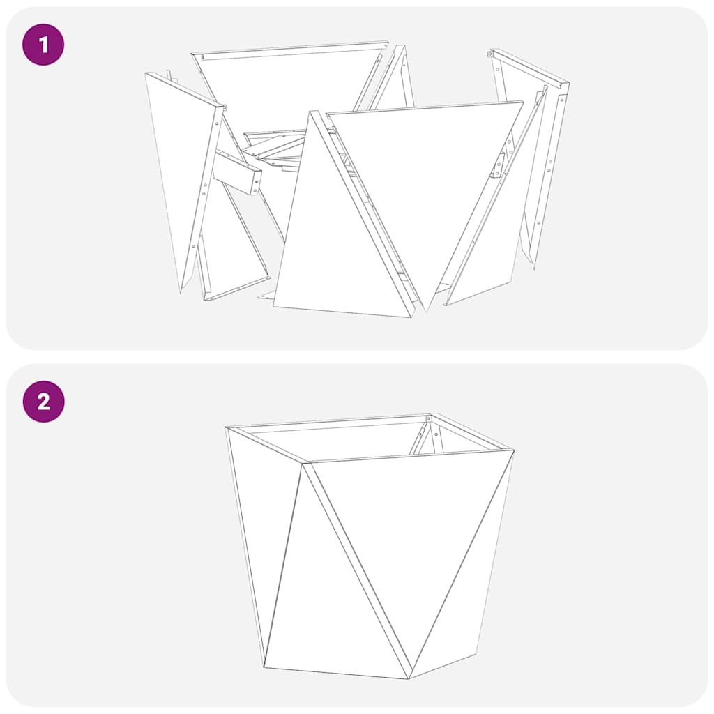 Jardinera 2 pcs 30 x 30 x 30 cm Acero