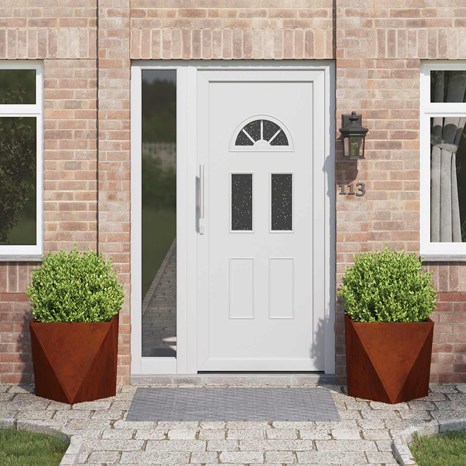 Jardinera 2 pcs 30 x 30 x 30 cm Acero