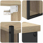Juego de muebles de baño con estante 4 pcs Roble Sonoma