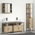 Juego de muebles de baño con estante 4 pcs Roble Sonoma