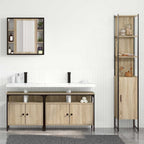 Juego de muebles de baño con estante 4 pcs Roble Sonoma