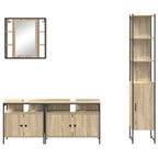 Juego de muebles de baño con estante 4 pcs Roble Sonoma