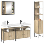 Juego de muebles de baño con estante 4 pcs Roble Sonoma