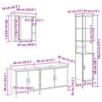 Juego de muebles de baño con estante 4 pcs Roble Sonoma