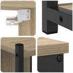 Juego de muebles de baño con estante 4 pcs Roble Sonoma